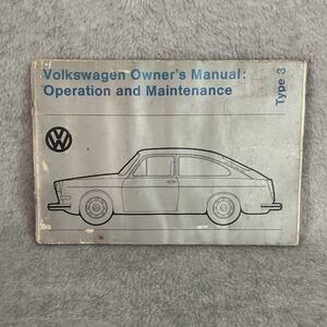 1973 VW Type 3 Owners Manual Volkswagen Fastback Squareback